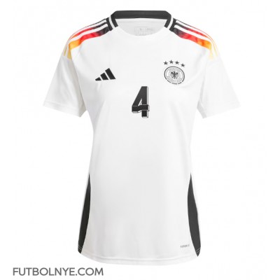 Camiseta Alemania Jonathan Tah #4 Primera Equipación para mujer Eurocopa 2024 manga corta Camiseta Alemania Jonathan Tah #4 Primera Equipación para mujer Eurocopa 2024 manga corta